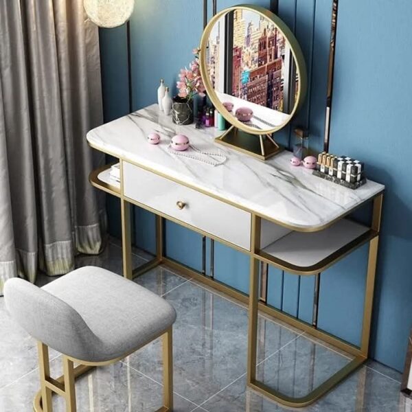 Modern Dressing Mirror with Chair