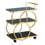 Modern Black and Golden Serving Trolley