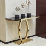 Modern Black and Golden Square Decoration Table