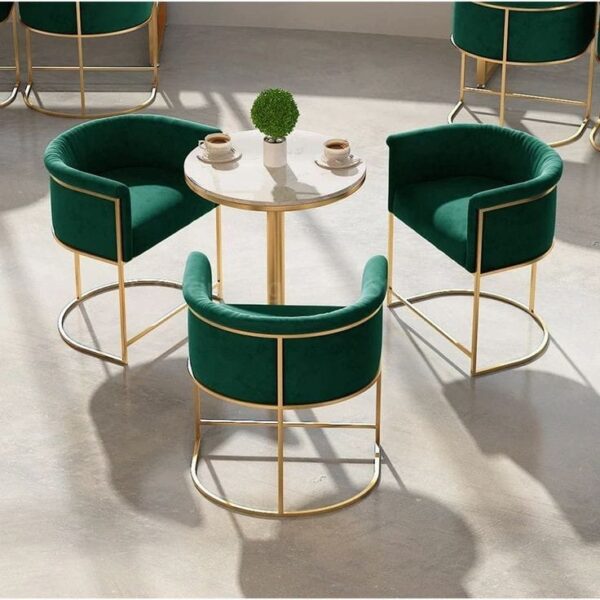 Set of Coffee Table and 3 Pieces of Chairs